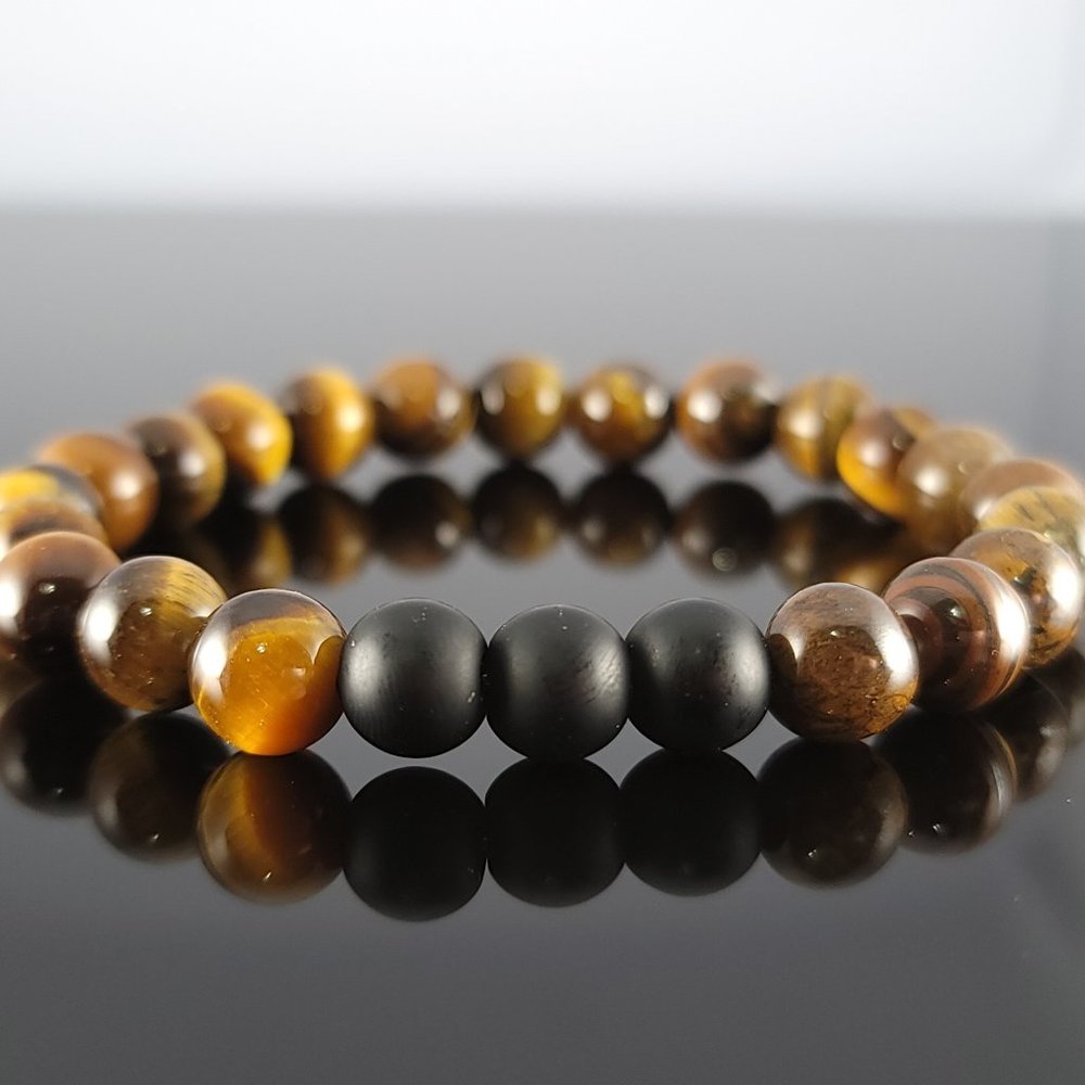 Tiger Eye Gem Stone Bead Bracelet Energy Healing